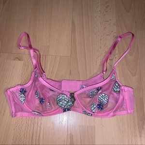 Savage X Fenty Tutti Fruity Embroidered Tulle Unlined Bra